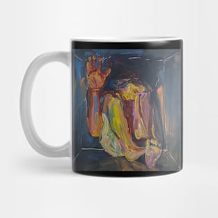 Colourful figurative nude in a box Mug